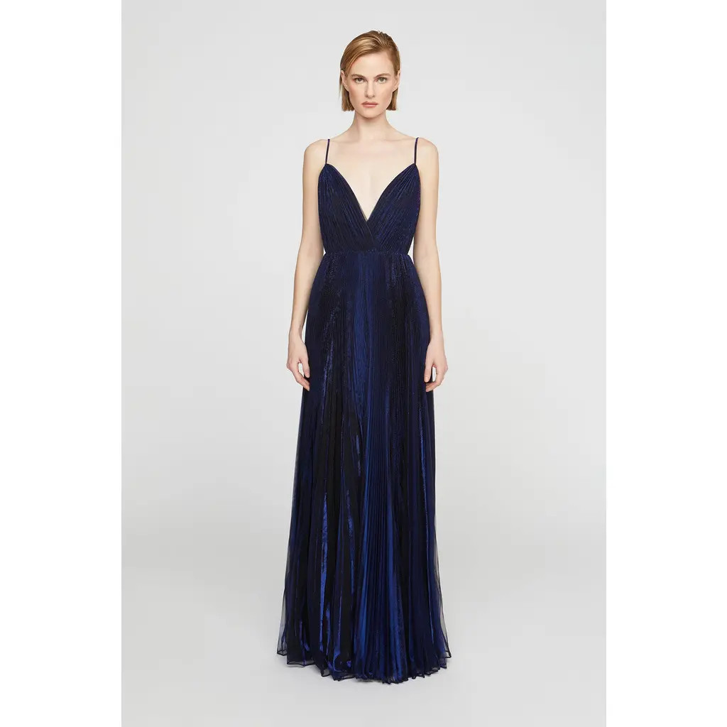 HALSTON Zellie Crystal Jersey Gown in Sapphire Stone at Nordstrom, Size 0 | Nordstrom
