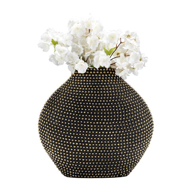Sagebrook Home Ceramic 16" Beaded Vase, Black/gold - Walmart.com | Walmart (US)