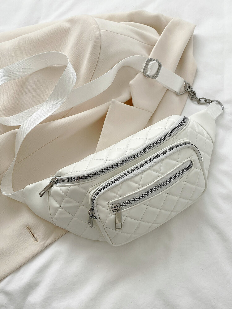 Mini Quilted Multi Zip Fanny Pack | SHEIN