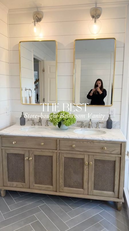 If you’re renovating a bathroom and a custom vanity isn’t in the budget— look no further than the Sausalito vanity which comes in nearly every size you could need.

It’s the perfect wood tone with a marble top, cane door fronts and brass knobs. I love an airy, white bathroom and this vanity adds just the right amount of warmth and depth. 

Shop the look in my LTK shop through the link in bio and follow for more home style @pennyandpearldesign✨



#LTKHolidaySale #LTKhome #LTKCyberWeek