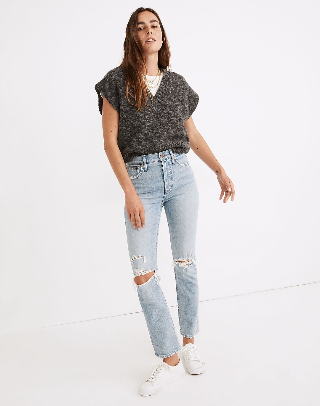 The Tall Perfect Vintage Jean in Grandbay Wash: Destructed Edition | Madewell