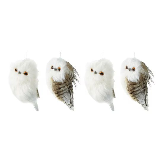 new!North Pole Trading Co. Arctic Circle Fluffy Owls 4-pc. Christmas Ornament Set | JCPenney