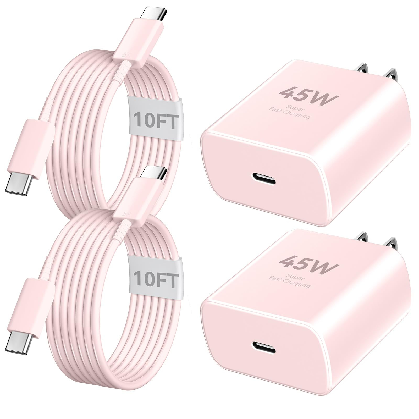 Phone 17 16 Pro Max Charger Fast Charging, 45W Super Fast USB C Charger Block with 10FT Extra Lon... | Amazon (US)