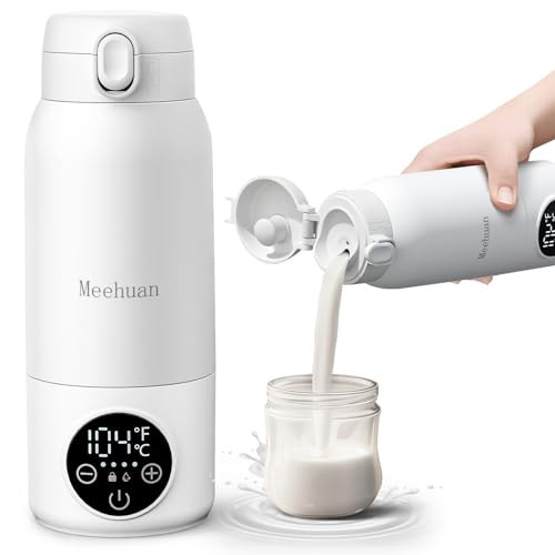 Meehuan Portable Bottle Warmer for Travel - 17oz Baby Bottle Warmer with 2-Min Heating, Precise Temp Control (98°F-158°F) & IPX6 Waterproof Design | Bottle Warmer On-The-Go for Car, Airplane, Outdoor | Amazon (US)