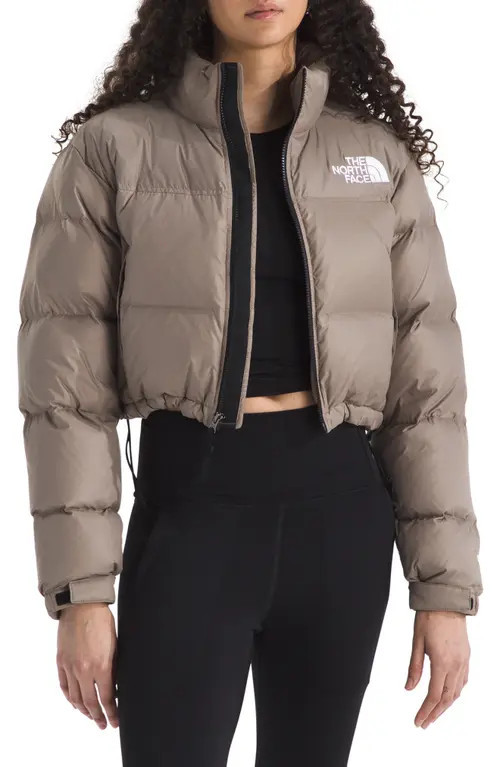 The North Face Nuptse Water Repellent 700 Fill Power Down Short Puffer Jacket in Mocha Brown at Nordstrom, Size X-Small | Nordstrom