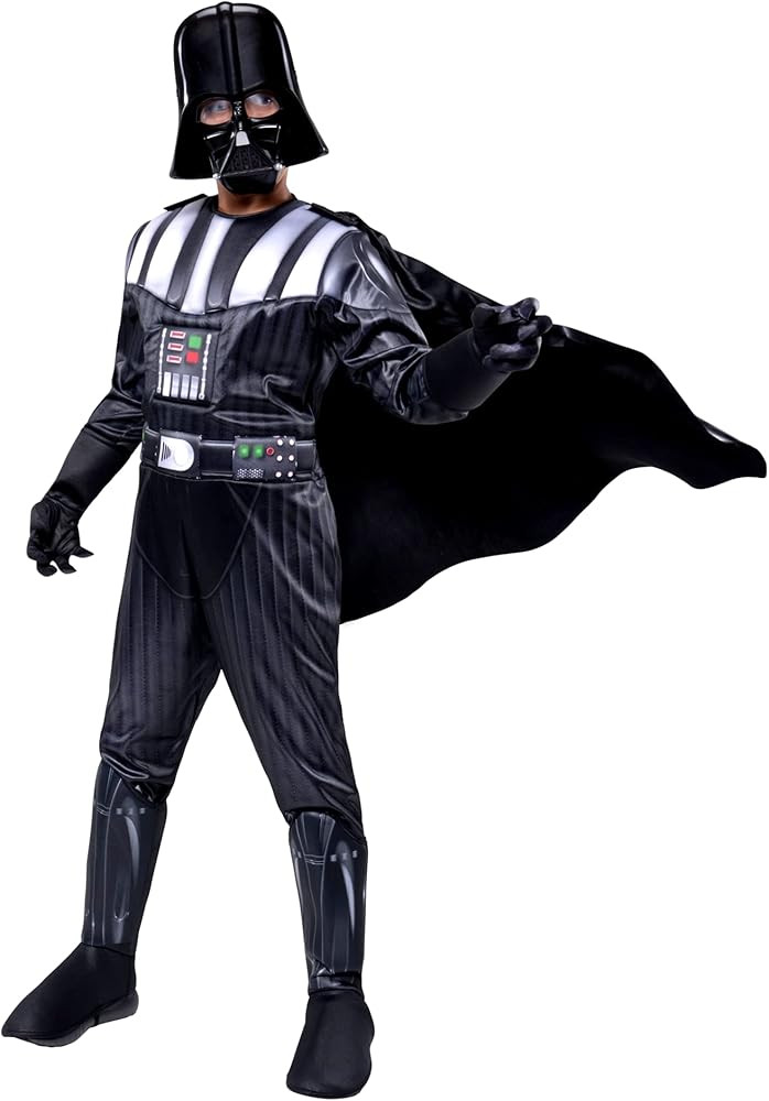 STAR WARS Darth Vader Official Youth Deluxe Costume - Padded Jumpsuit with Gloves, Detachable Cap... | Amazon (US)