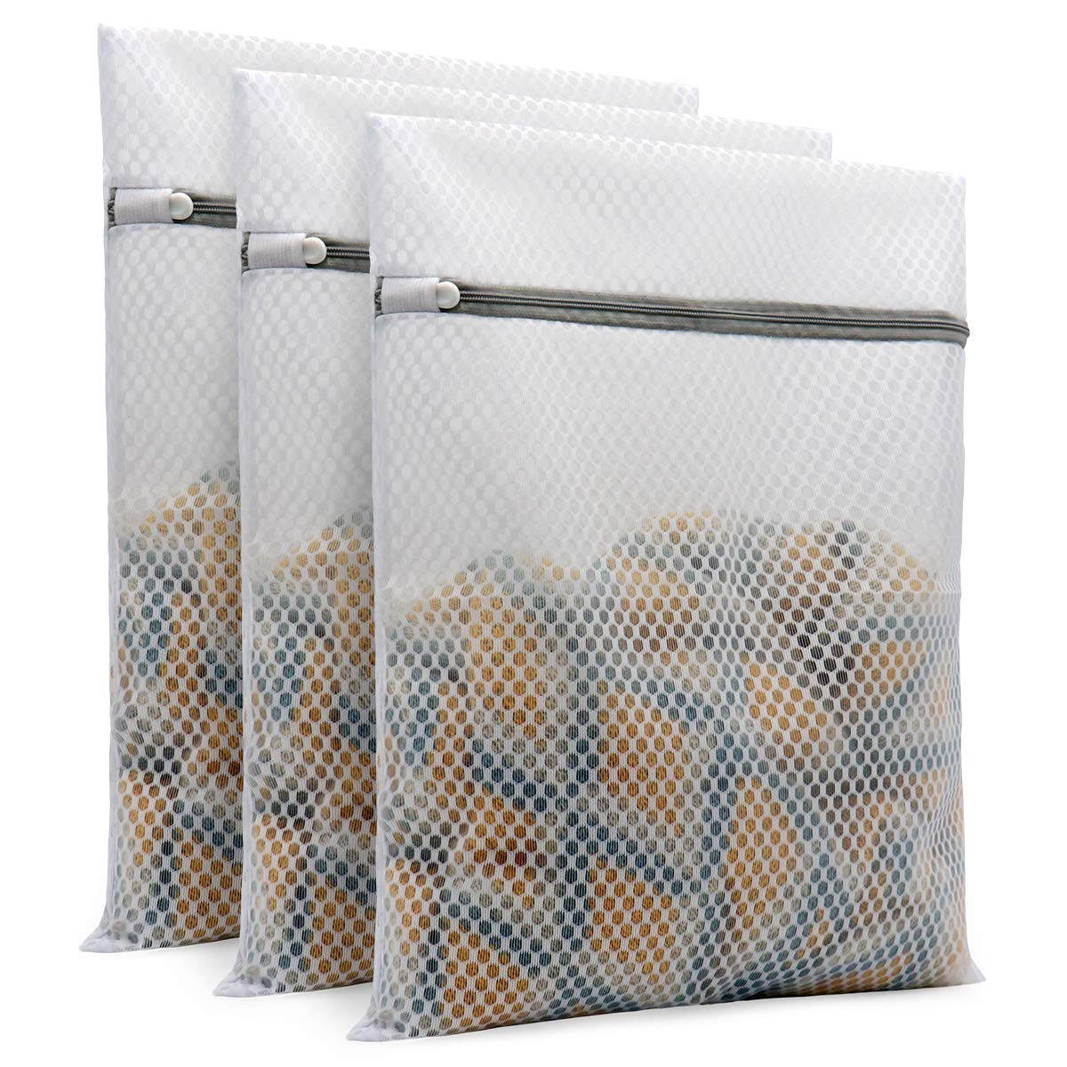 3Pcs Durable Honeycomb Mesh Laundry Bags for Delicates 12 x 16 Inches (3 Medium) | Amazon (US)