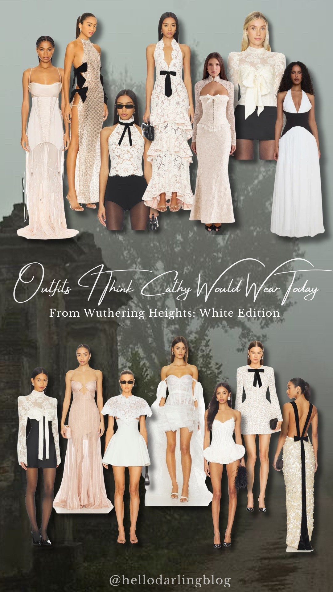 White dress inspiration 🤍

Outfits I think Cathy from Wuthering Heights would wear today - white dress edition. Think romantic lace, corset silhouettes, delicate bows, and soft dramatic elegance.

Sharing the best white dresses, white mini dresses, lace dresses, and elegant white gowns.

Perfect for:
• Bridal events
• Engagement photos
• Rehearsal dinners
• Graduation dresses
• Summer parties & weddings

Tap to shop white dresses, lace gowns, corset dresses, and elegant mini dresses.

#whitedress #laceDress #bridalstyle #graduationdress #rehearsaldinnerdress #whitegown #summerdress #littlewhitedress 

#LTKootd #LTKWedding #LTKFestival