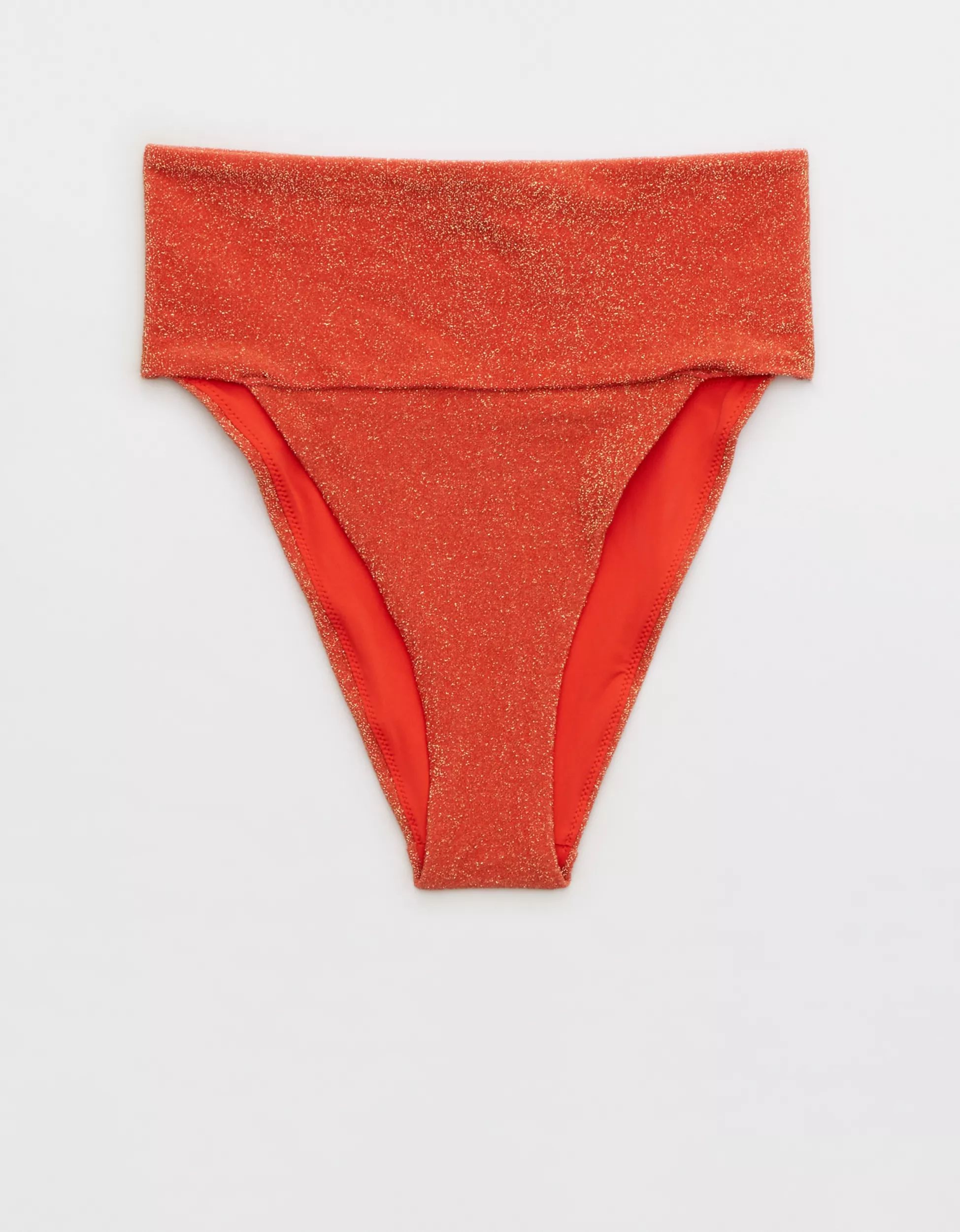 Aerie Sparkle Banded High Cut Cheeky Bikini Bottom | Aerie