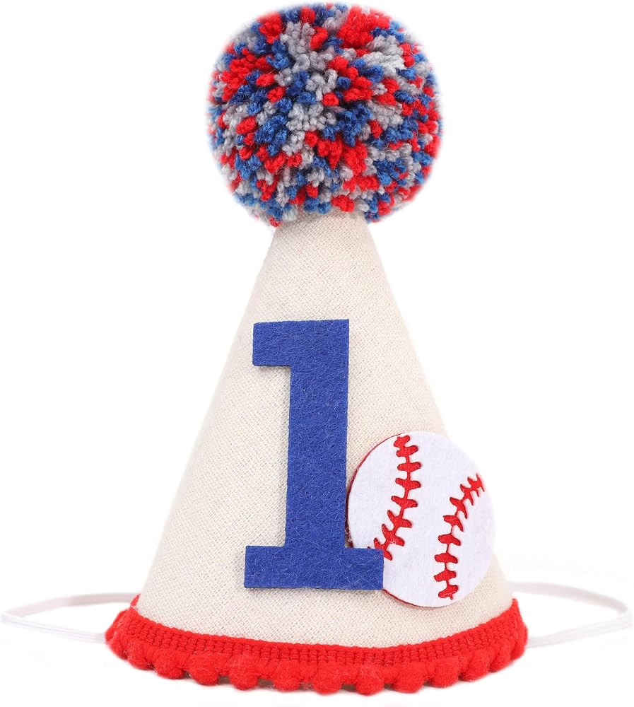 WAUAO Baseball 1st Birthday Party Hat - Rookie Of The Year Birthday Decorations,Baseball 1st Birt... | Amazon (US)