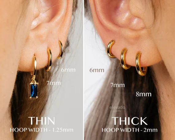 Simple Everyday Huggie Hoop Earrings  Rounded Hoop Earrings  | Etsy | Etsy (US)