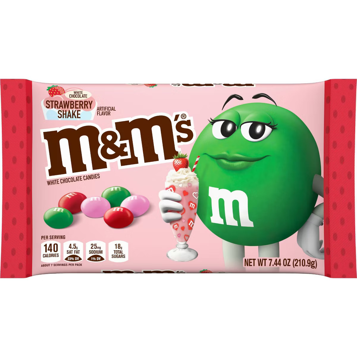 M&M's Valentine's Strawberry Shake White Chocolates - 7.44oz | Target