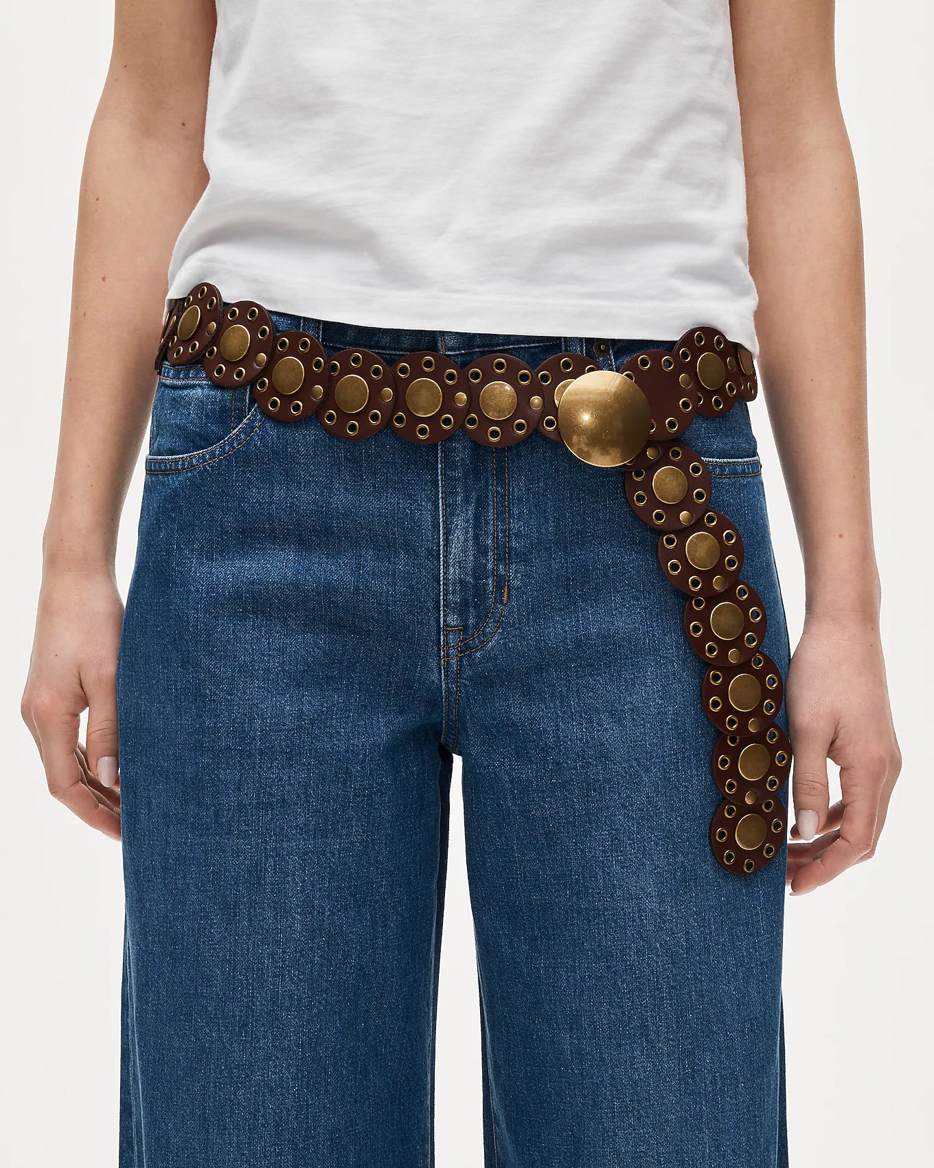 Western round belt in leather | J. Crew US