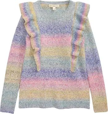 Kids' Ruffle Cotton Blend Tunic Sweater | Nordstrom