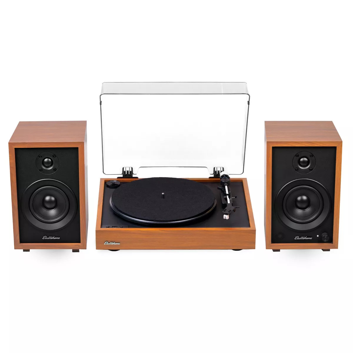 Electrohome Montrose Record Player Stereo System with 4" Bluetooth Powered Bookshelf Speakers, Vi... | Target