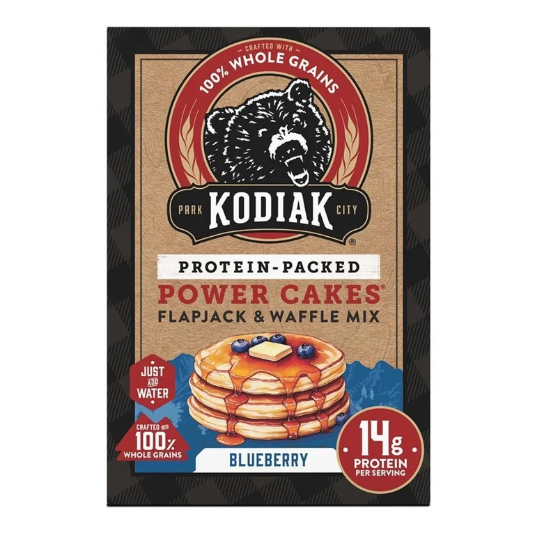 Kodiak Protein-Packed Power Cakes Blueberry Pancake and Waffle Mix, 18 oz Box | Walmart (US)