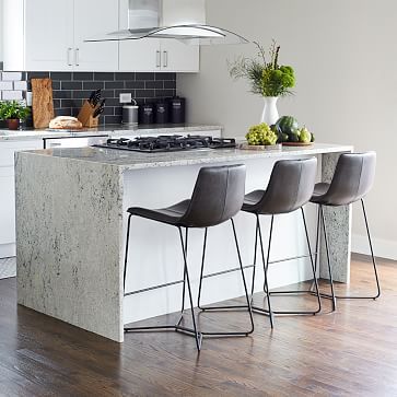 Slope Leather Bar & Counter Stools | West Elm (US)