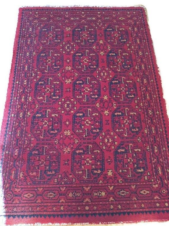 SALE Vintage Red Medallion Rug Bohemian Layer Rug Persian Moroccan Style Carpet Navy & Gold Ornate w | Etsy (US)