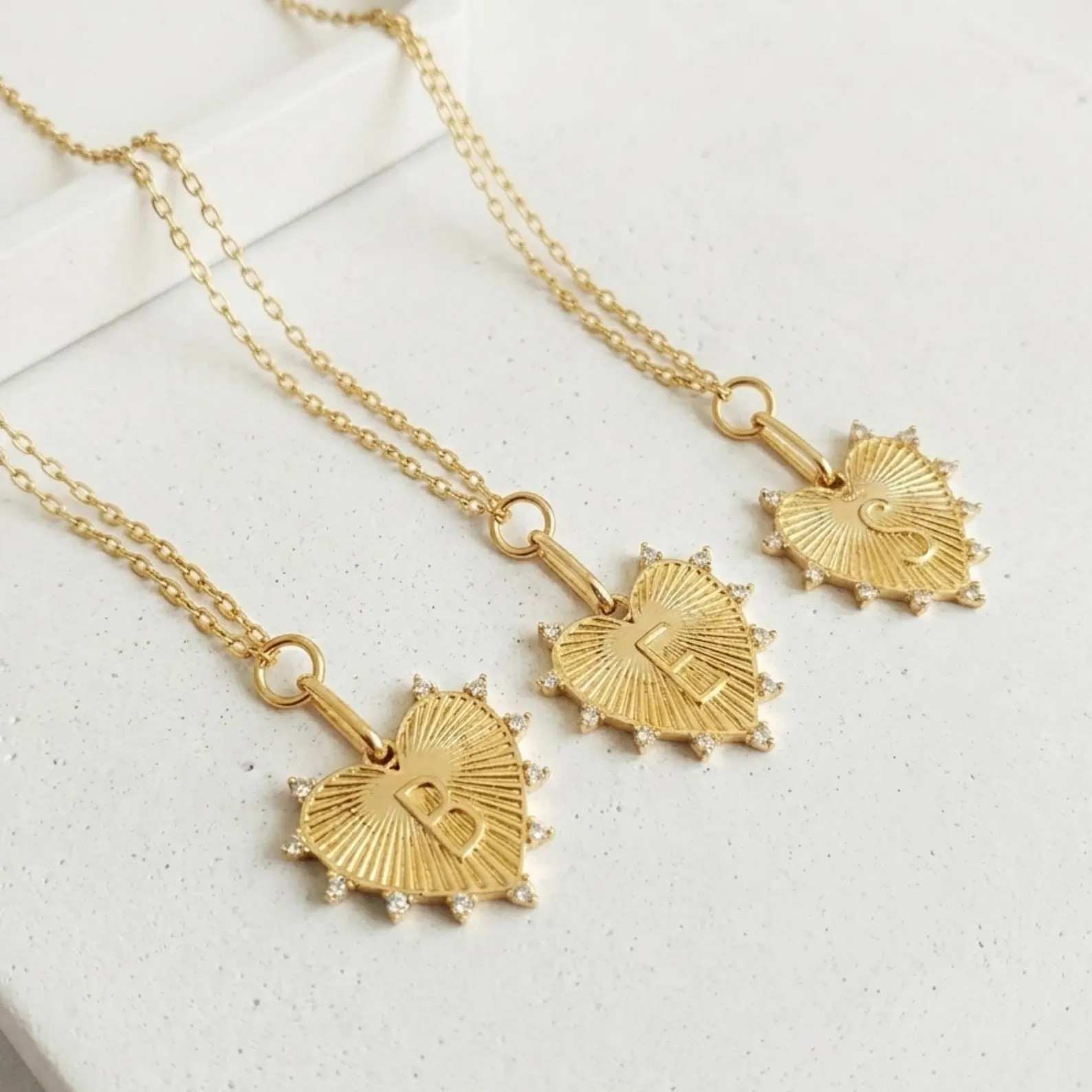 18K Gold Initial Heart Necklace with Clip | Etsy (US)