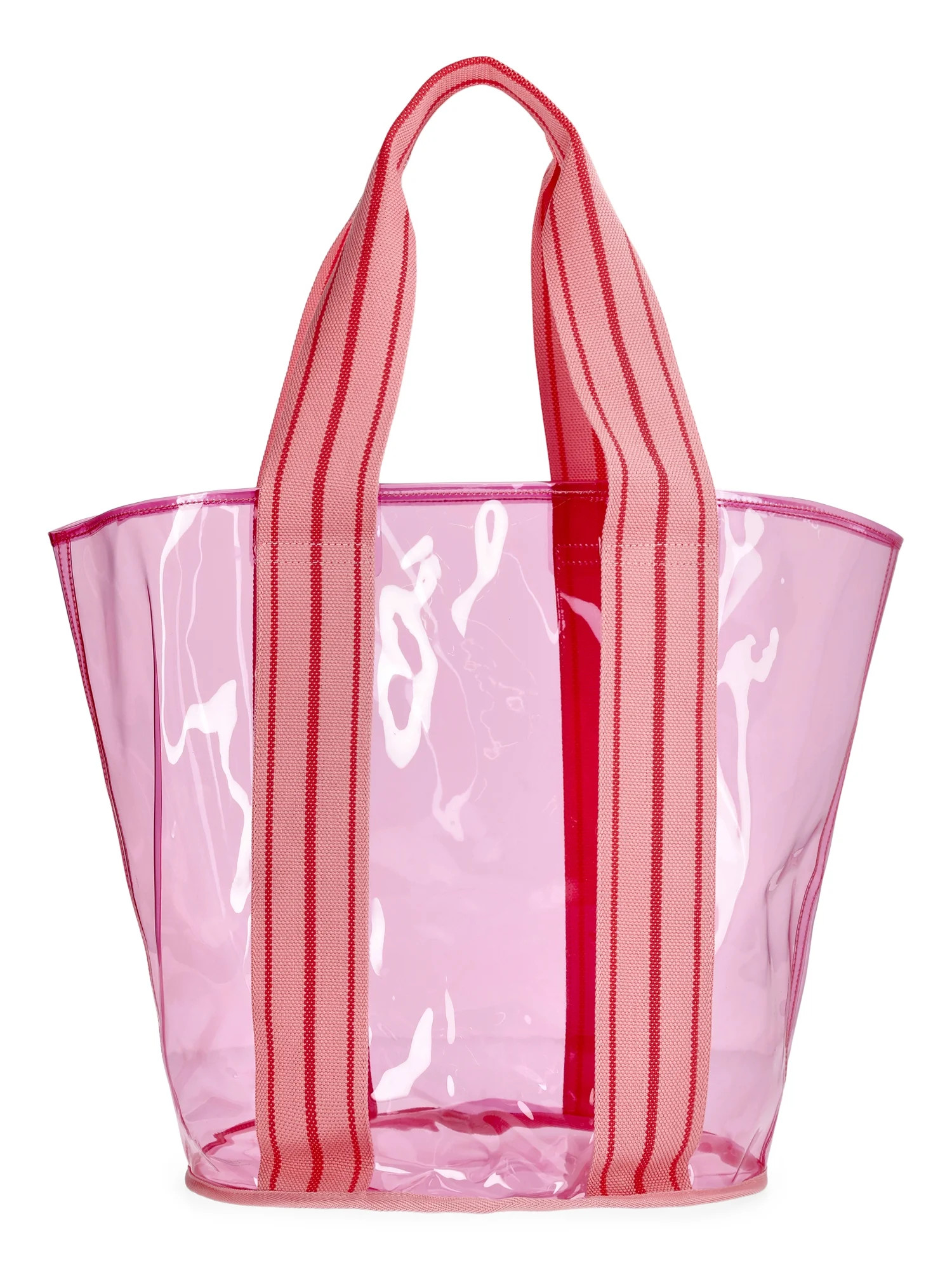 No Boundaries Women's Clear Beach Tote, Pink | Walmart (US)