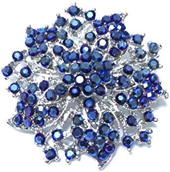 Ezing Fashion Jewelry Beautiful Silver Plated Rhinestone Crystal Brooch Pin for Woman | Amazon (US)