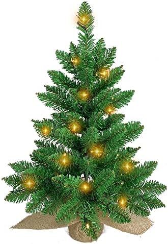 AISENO Mini Christmas Tree 24Inch Prelit Artificial Tabletop Tree Holiday Decoration with 35 Lights  | Amazon (US)