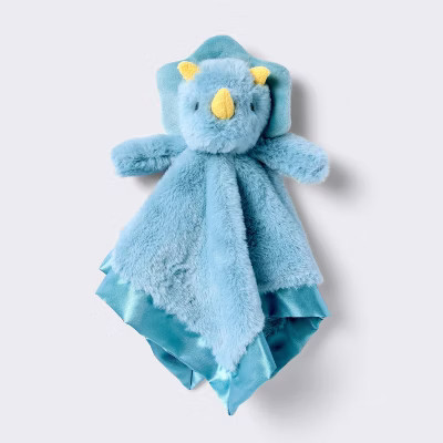 Plush Security Blanket - Blue Dino - Cloud Island™: Faux plush, 100% Recycled Polyester, 125 Thread Count | Target