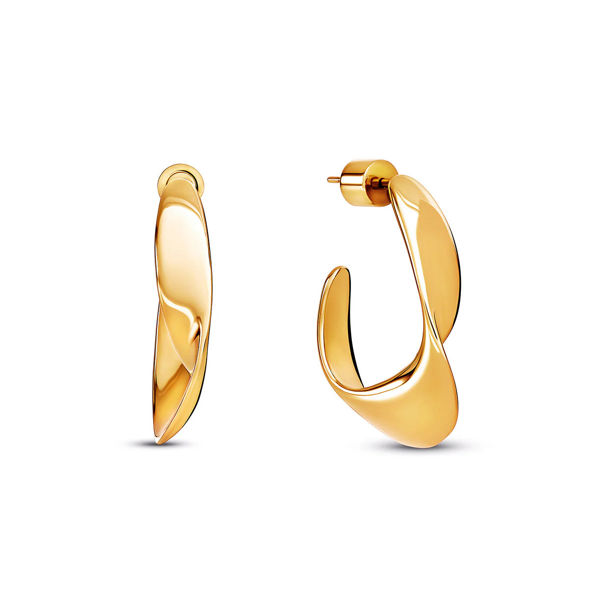 Twisted Organic Hoops (Gold) | Abbott Lyon