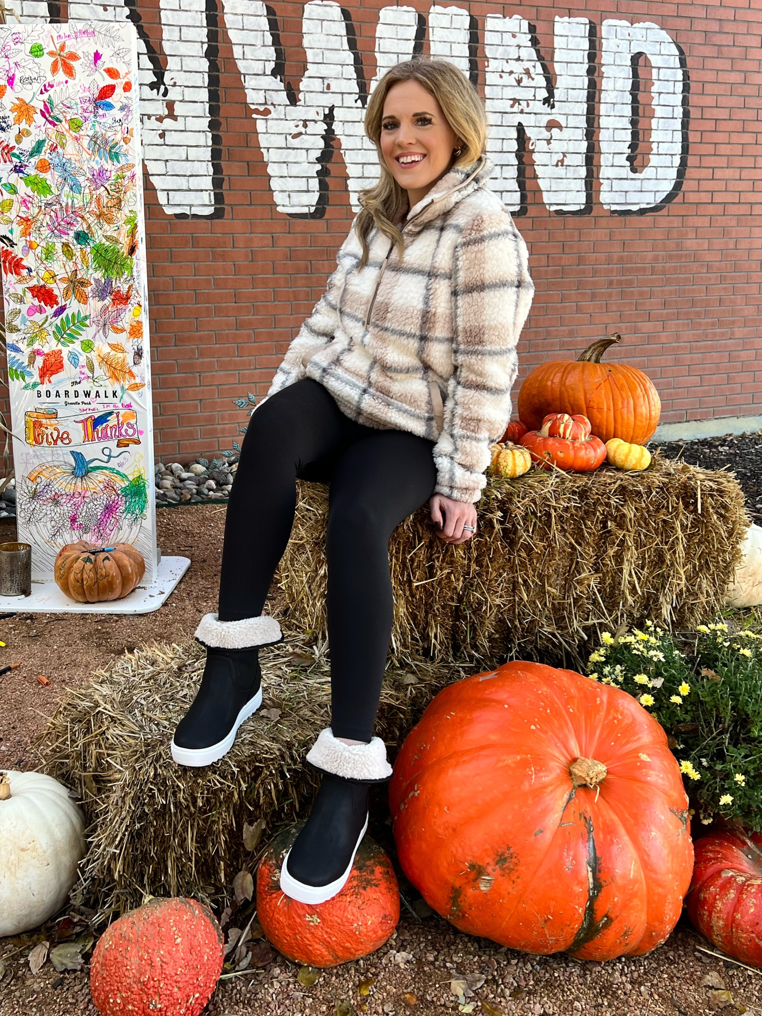 Casual fall look 
Aerie offline black leggings 
Yellow box shoes 
Black booties 
Sherpa booties 

#LTKsalealert #LTKshoecrush #LTKfindsunder50