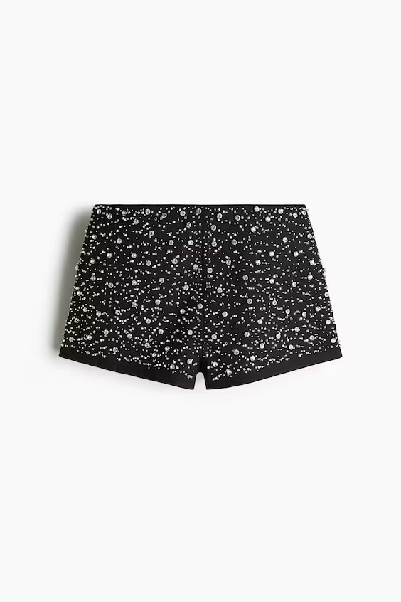 Sequined Mini Shorts - Black - Ladies | H&M CA | H&M (US + CA)