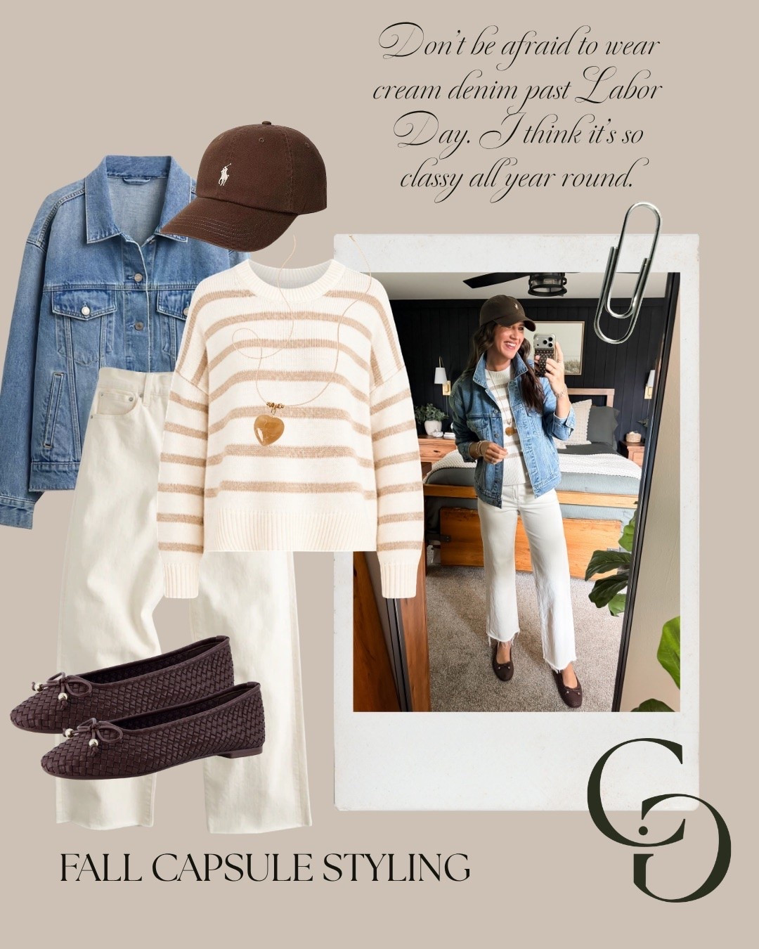 Fall capsule styling 

Sweater (medium)
Jacket (xs/sm)
Jeans (27 Long)
