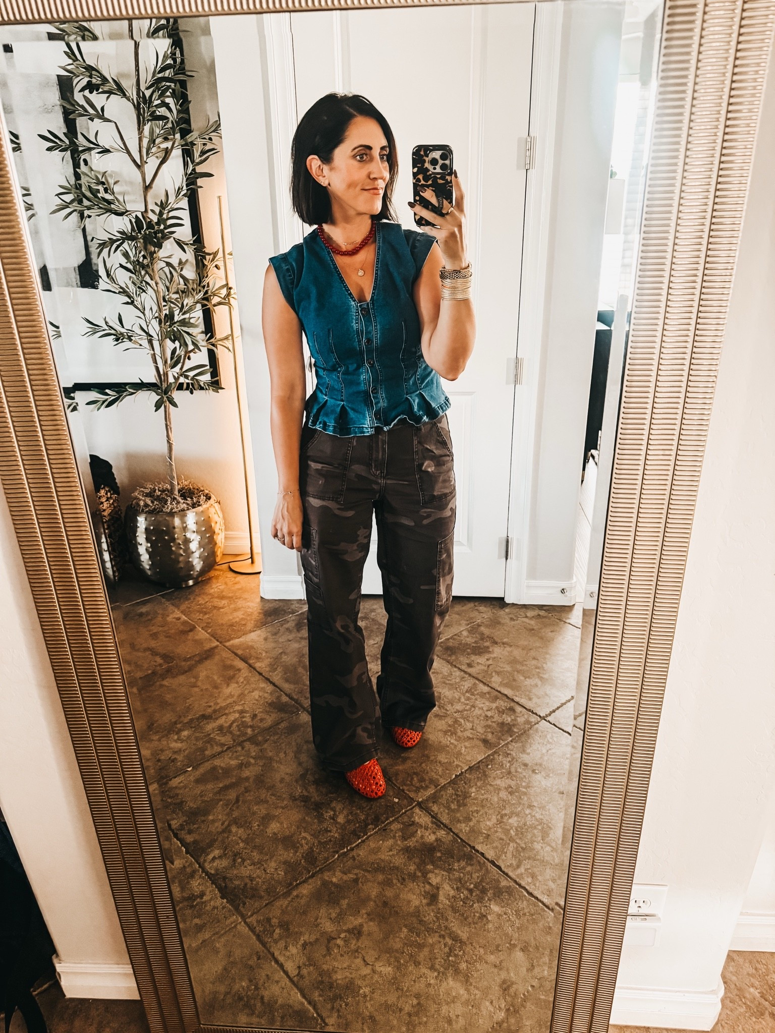 Casual fall OOTD! 

Brown camo pants - size small 
Denim shirt - small 
Ballet flats - size 7.5

@Walmart @samedelman @amazon

Mom style, casual fall outfit, fall outfit idea, fall outfit inspo

Get ready with me, Walmart, Walmart, fashion, Amazon ￼

#LTKootd #LTKOver40 #LTKmomlife