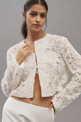Unreal Fur Rosa Floral Tulle Jacket | Anthropologie (US)