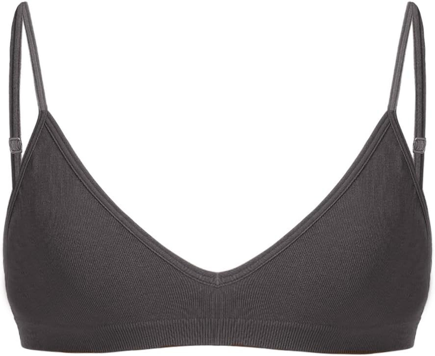 SweatyRocks Women's Triangle Bralette Plunge Bra V Neck Wireless No Padded Soft Comfortable Every... | Amazon (US)