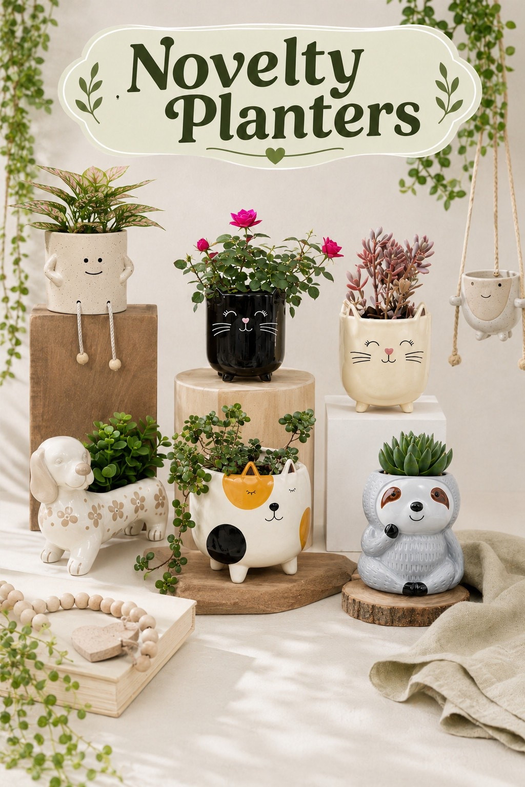 Whimsical Novelty Planters for Every Plant Lover 🌿✨ Add personality to your home with these adorable novelty planters filled with beautiful succulents and greenery. From cute cat planters to smiling face pots and playful animal designs, these unique plant pots are the perfect way to brighten shelves, desks, bedrooms, kitchens, and cozy corners. Perfect for plant lovers, succulent collectors, apartment decor, dorm rooms, and anyone who loves cute home decor with a modern whimsical aesthetic. These charming planters also make thoughtful gifts for birthdays, housewarmings, Mother’s Day, and holidays. #NoveltyPlanters #SucculentPlanter #CutePlanters #PlantDecor #SucculentLover #IndoorPlants #WhimsicalDecor #HomeDecorIdeas #CuteHomeDecor #AnimalPlanters #PlantMom #PlantAesthetic #ModernHomeDecor #CozyHome #SucculentLove #HouseplantClub #PlanterPots #ShelfDecor #ApartmentDecor #SparkDazzle #PlantStyling #UniquePlanters #CuteSucculents #BohoHomeDecor #IndoorPlantDecor #PlantShelfie #GardenInspiration #HomeAesthetic #TrendingHomeDecor #PinterestHomeDecor