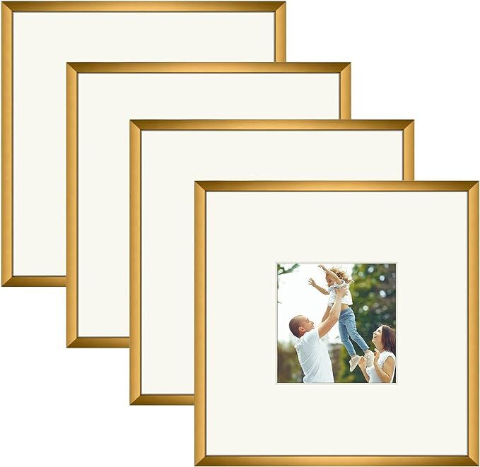 Golden State Art, Aluminum Picture Frame And Real Glass- Square 8x8 Picture Frames with Ivory Col... | Amazon (US)