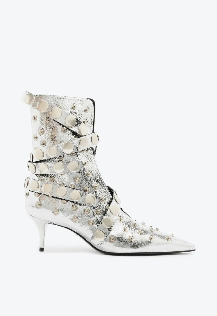 Bota Prata Schutz Salto Baixo Presley Bootie Couro | ZZ Mall (BR)