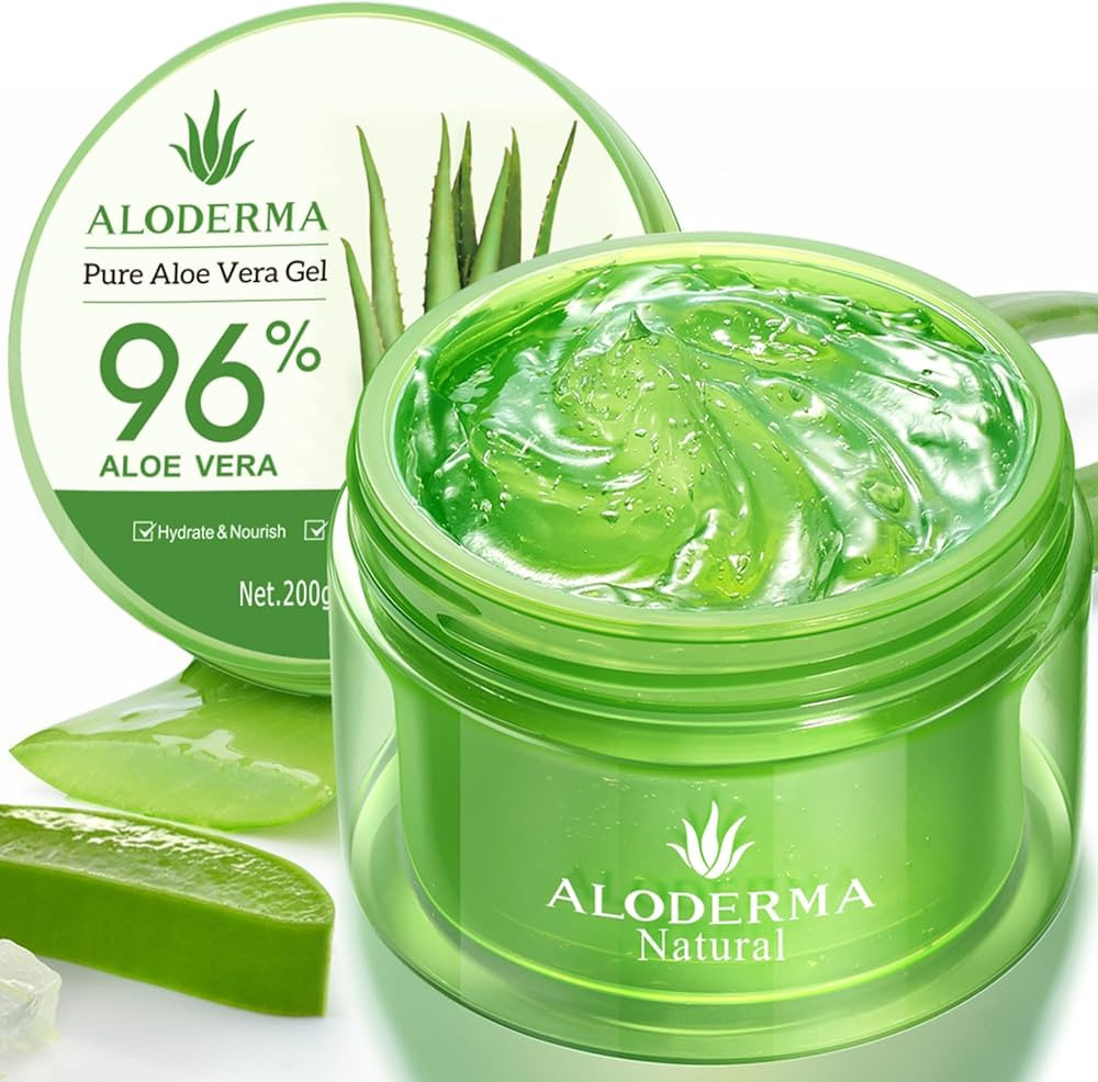Aloderma Organic Aloe Vera Gel for Face & Body, 96% Pure Aloe Gel Made within 12 Hours of Harvest... | Amazon (US)