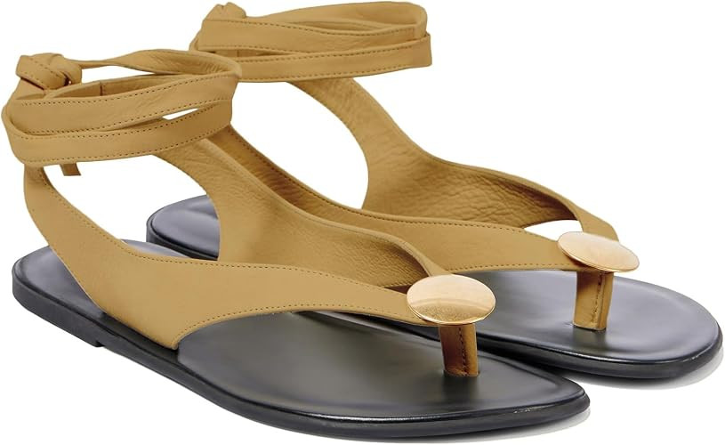 Flat Sandals for Women Strappy Sandals Comfortable Dressy Beach Flip Flop Slides Thong Sandals fo... | Amazon (US)