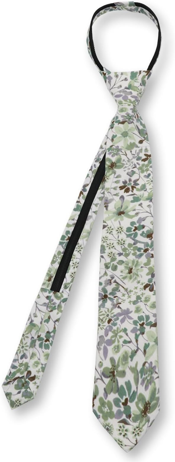 Cotton Floral Ties for Boys, Adjustable Zipper Kids Tie Pre-tied Boys Tie for Graduation School U... | Amazon (US)