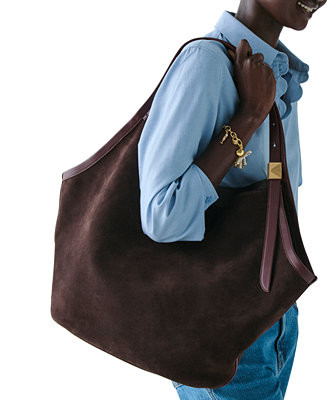 Deco Tulip Extra-Large Suede Tote Bag | Macy's