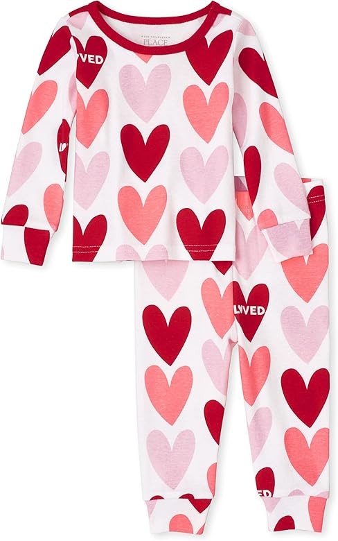 The Children's Place Baby Girl and Toddler Girls Long Sleeve Snug Fit Cotton 2 Piece Pajamas | Amazon (US)