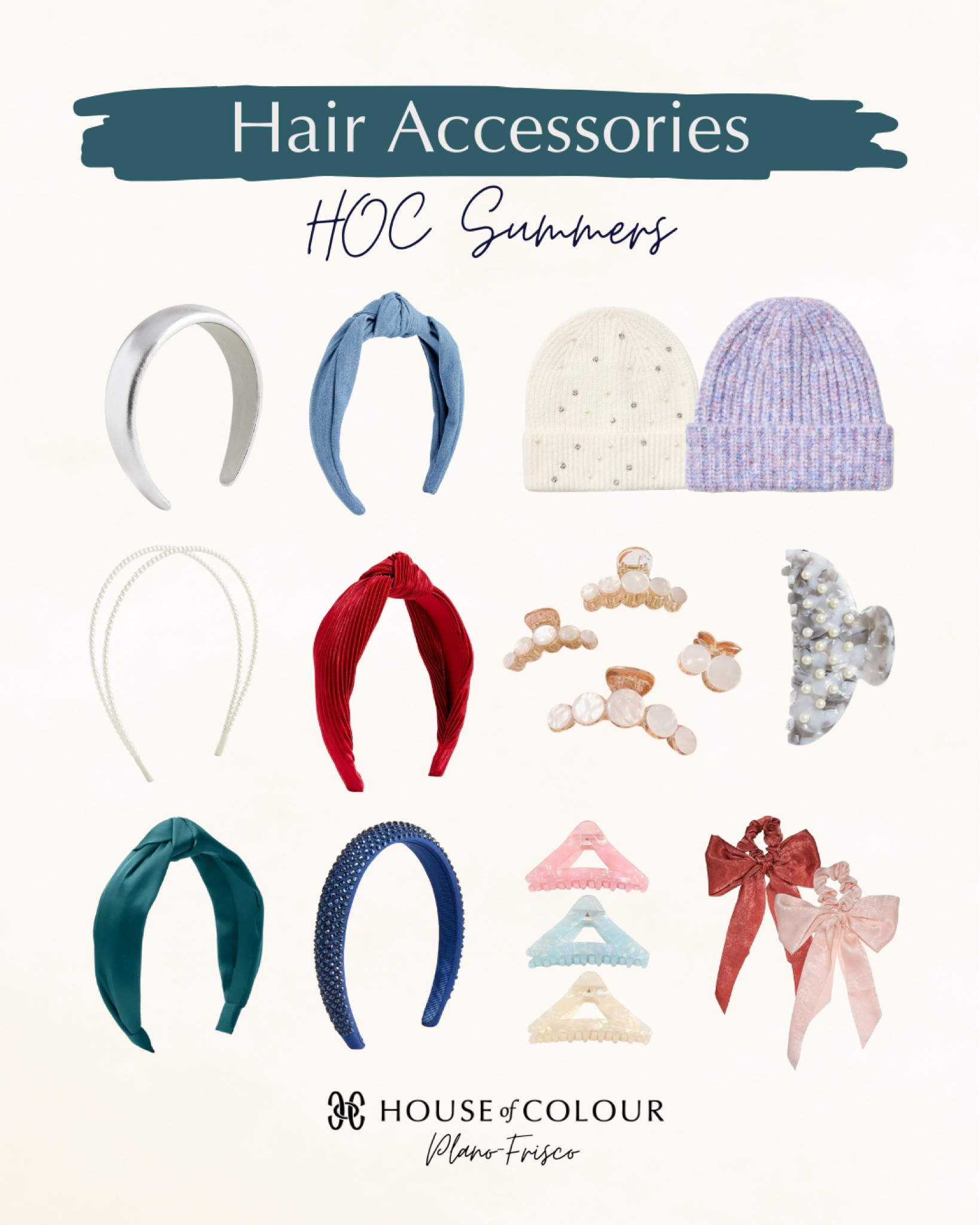 Grab some of these fun hair accessories perfect for House of Colour Summers! 

#christmas #hoc #headband #clip #beanie 

#LTKsalealert #LTKstyletip #LTKSeasonal
