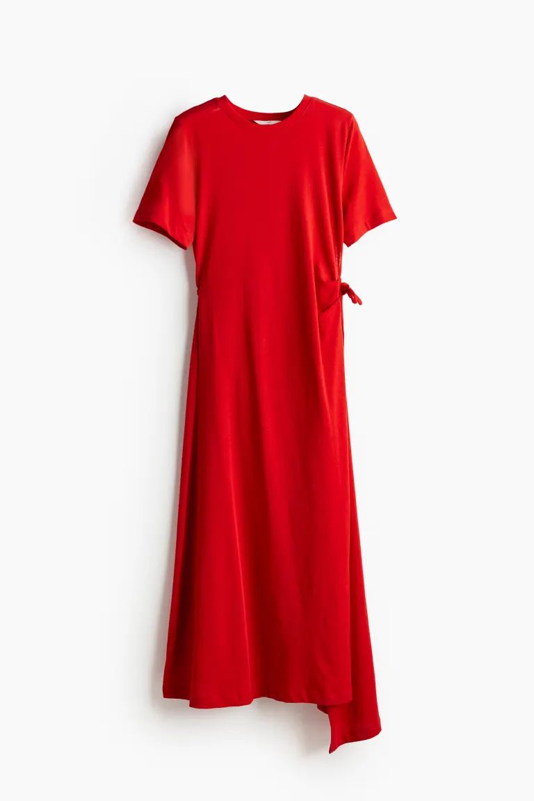 Wrapover T-shirt Dress - Red - Ladies | H&M US | H&M (US + CA)