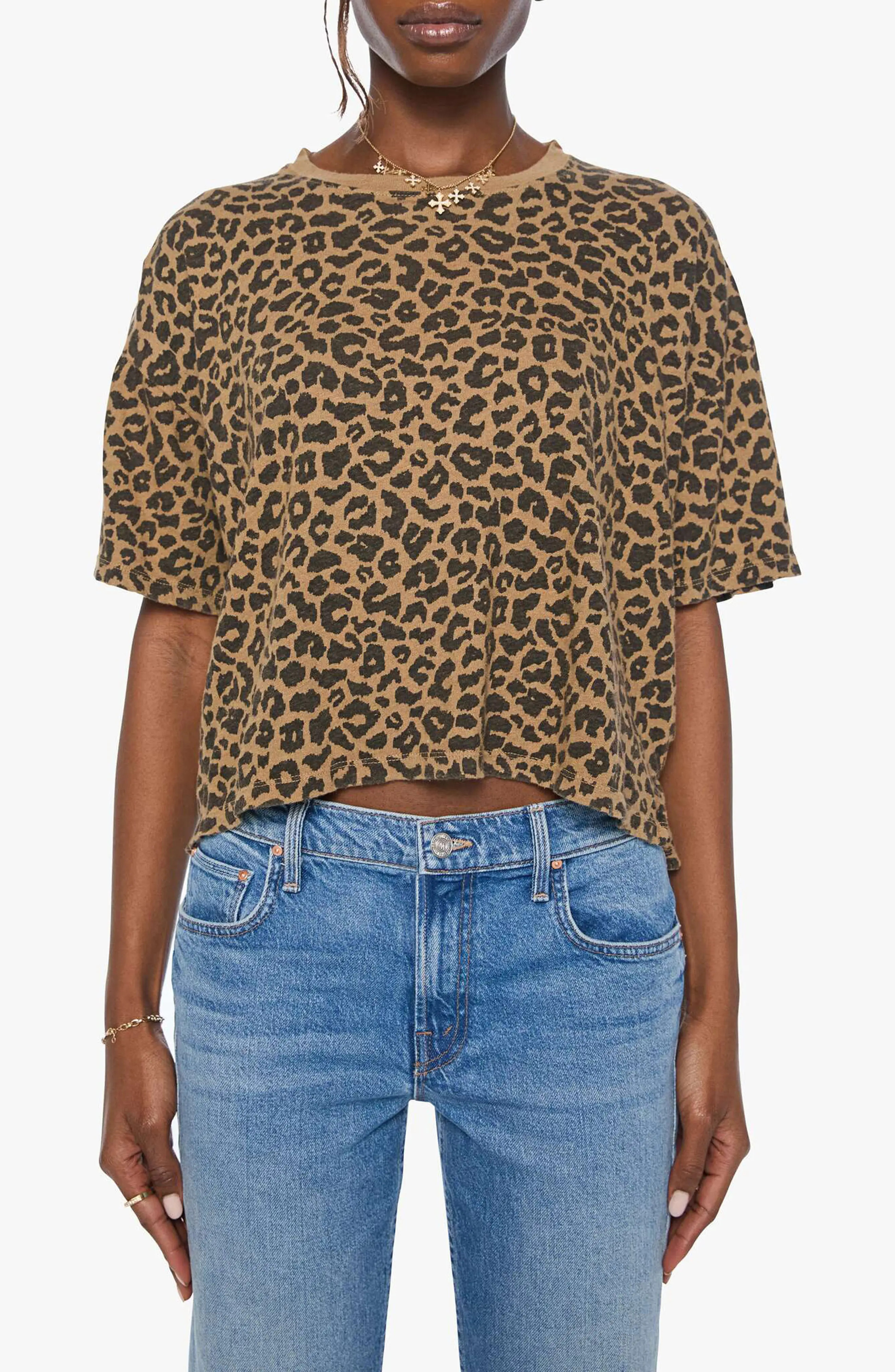 MOTHER The Boxy Leopard Print Ringer T-Shirt (Women) | Nordstrom | Nordstrom