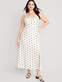 Fit & Flare Linen-Blend Ruffle-Trimmed Maxi Cami Dress for Women | Old Navy (US)