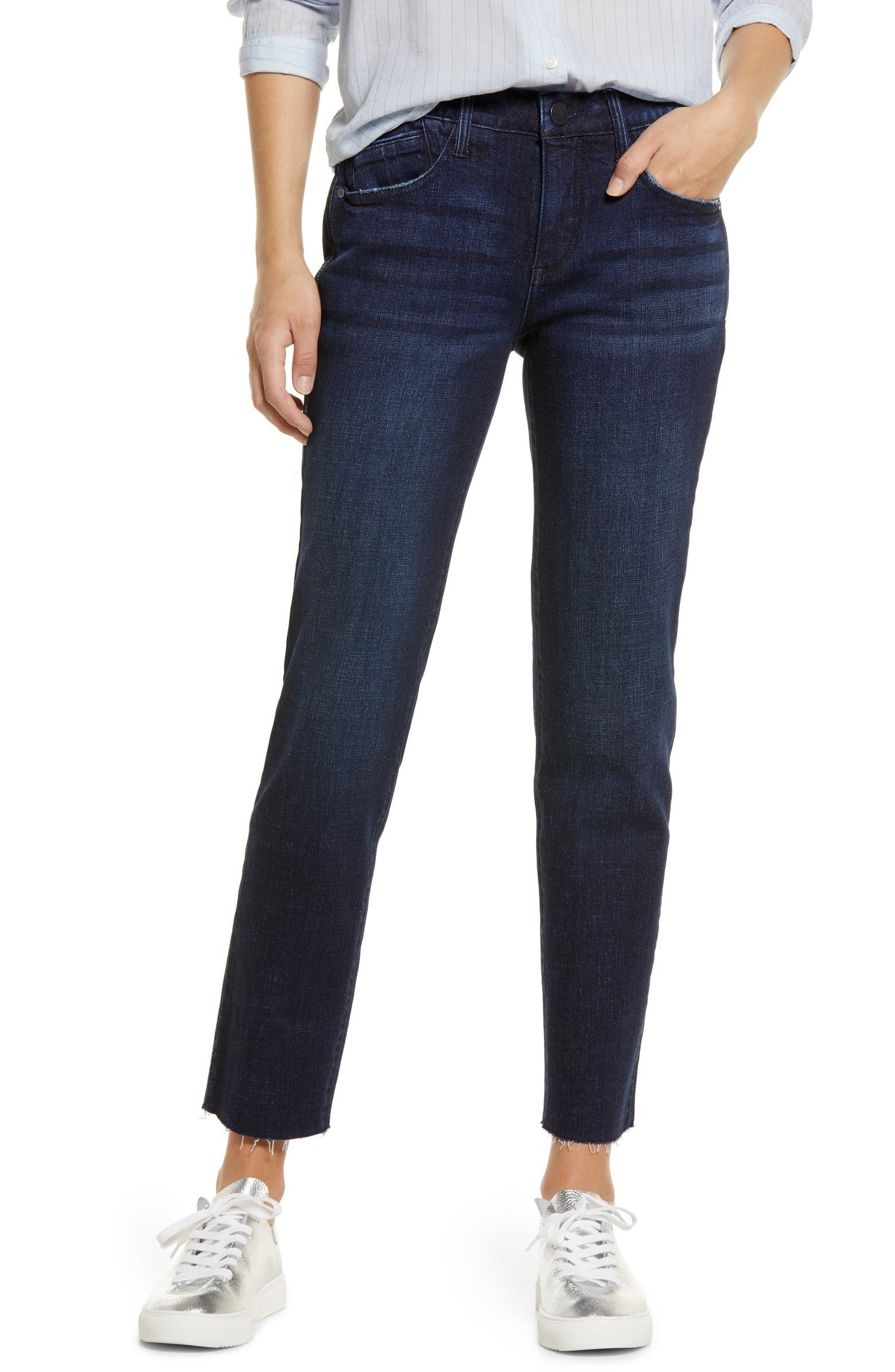 Ab-Solution Raw Hem Crop Straight Leg Jeans | Nordstrom