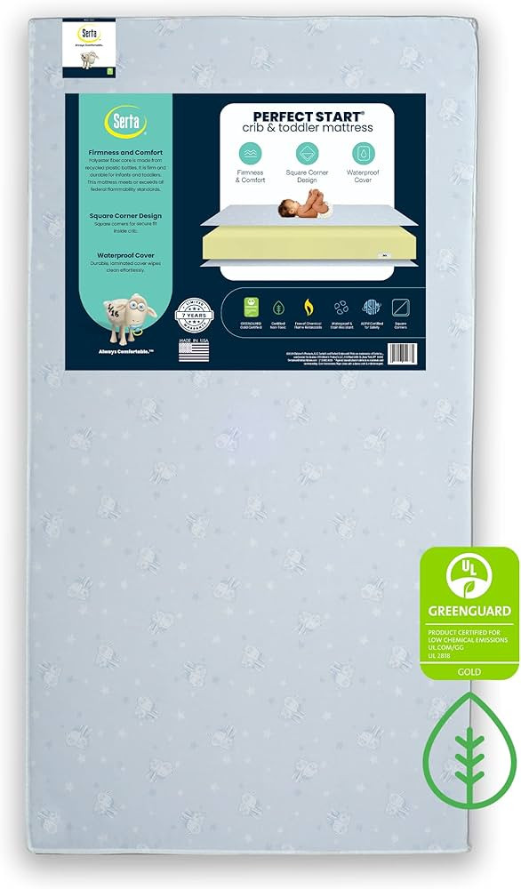 Amazon.com : Serta Perfect Start Dual Sided Baby Crib Mattress & Toddler Mattress - Waterproof - ... | Amazon (US)