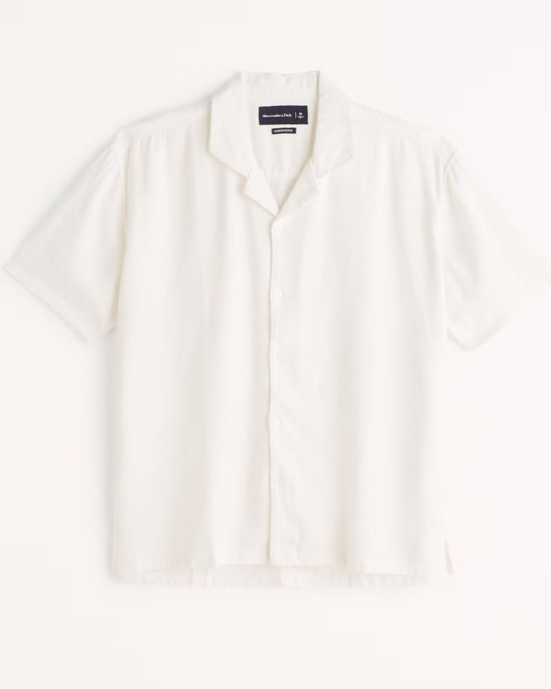 Men's Linen-Blend Button-Up Shirt | Men's | Abercrombie.com | Abercrombie & Fitch (US)