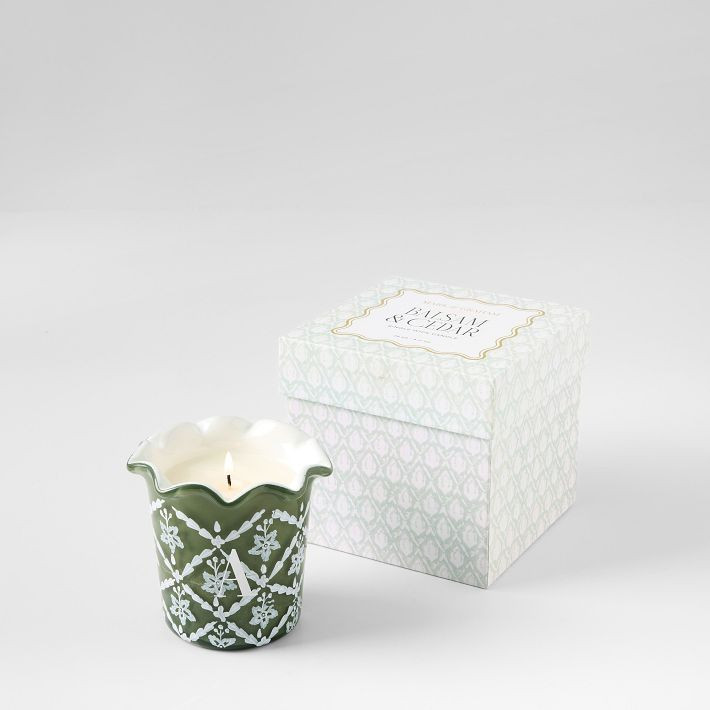 Hand Painted Block Print Candle | Mark and Graham